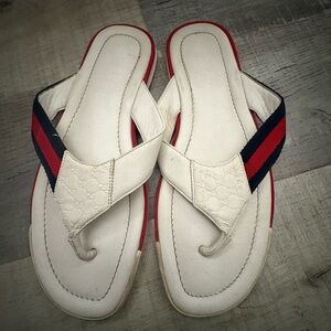 Gucci White and Red Sandals